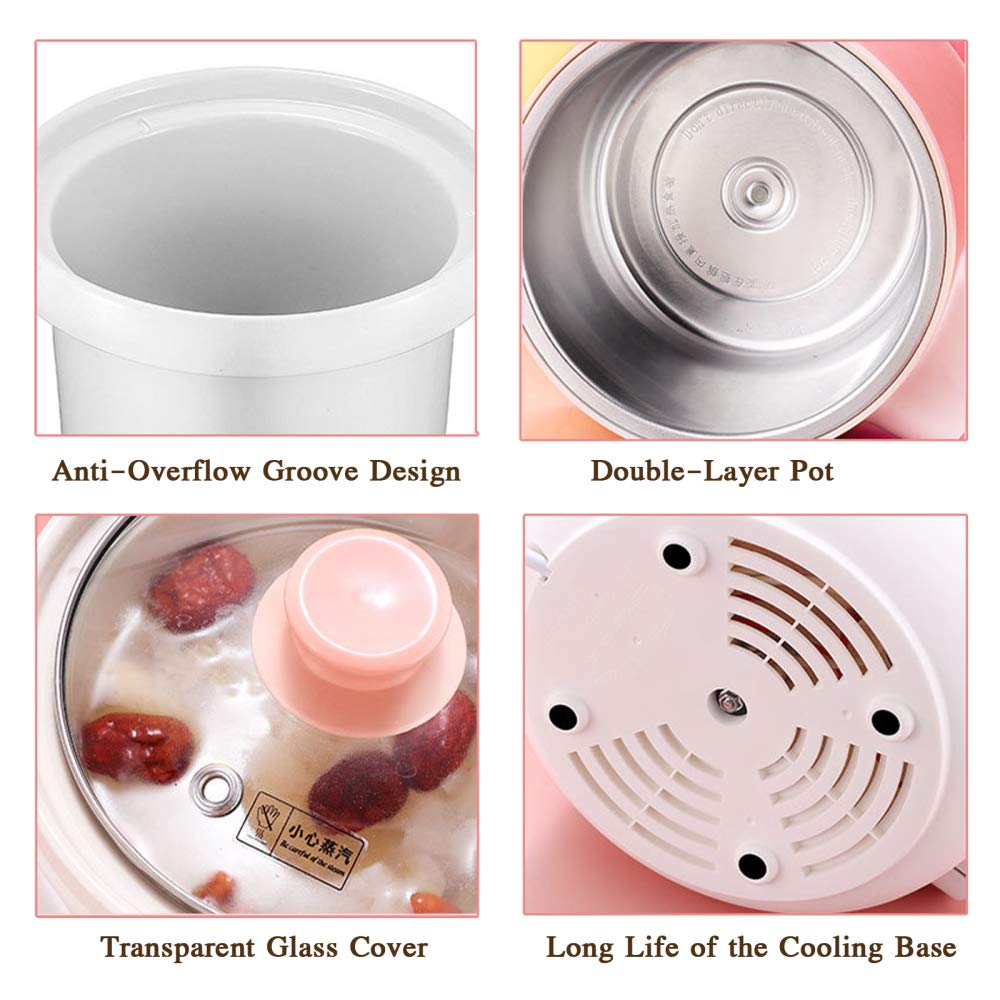 Olla cocción Lenta eléctrica 1,5 l con Revestimiento cerámica, Olla para guisar Inteligente para hogar con función Reserva y 6 configuraciones cocción para 2 o 3 Personas