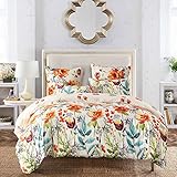 Fire Kirin Floral Duvet Cover Set with Soft Lightweight Microfiber 1 Duvet Cover and 2 Pillowcases,