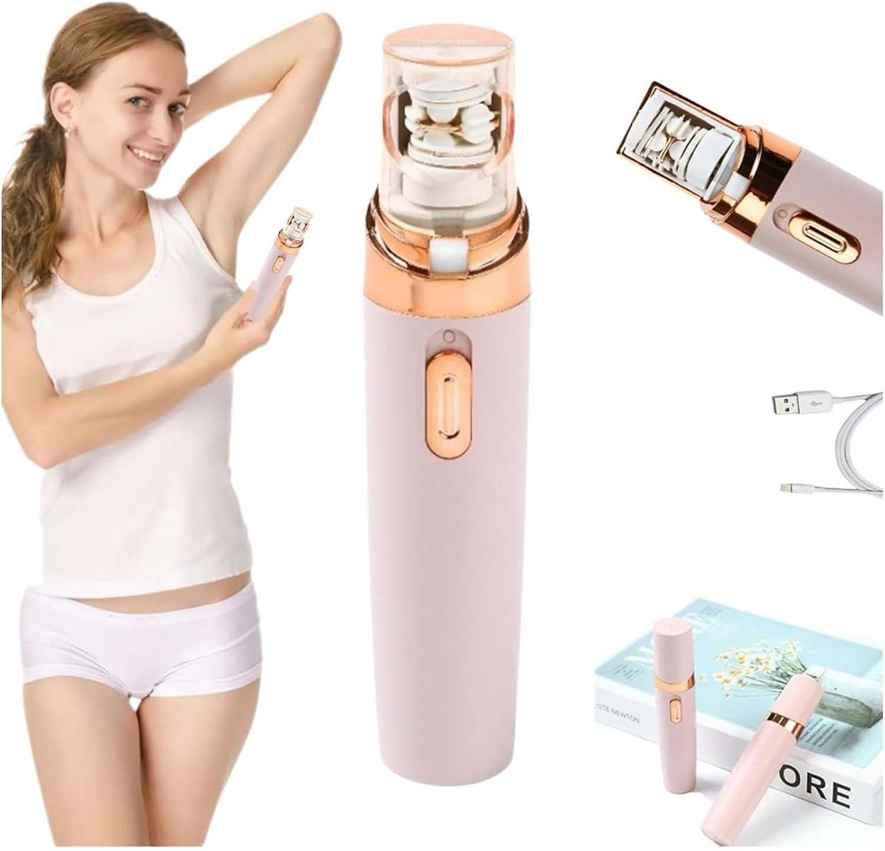 Pluxy Epil Pro 3.0 Women's Epilator, 2024 New Facial Hair Removal Epilator, 2 in 1 Electric Shaver for Face, Hands, Legs, Underarms (Charging)