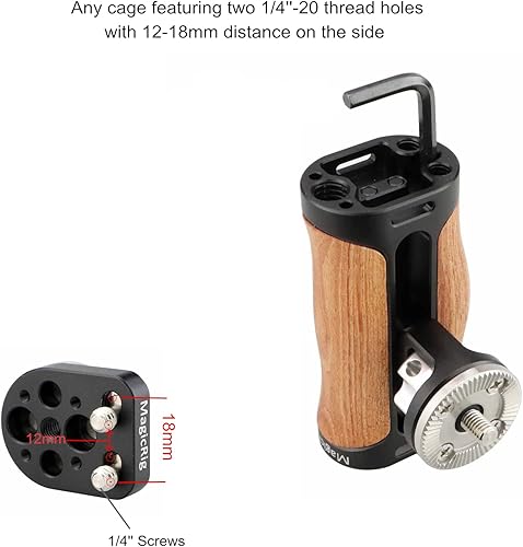 Miniatura 3 de Mango lateral de roseta de madera con soporte de extensión de roseta para jaula de cámara
