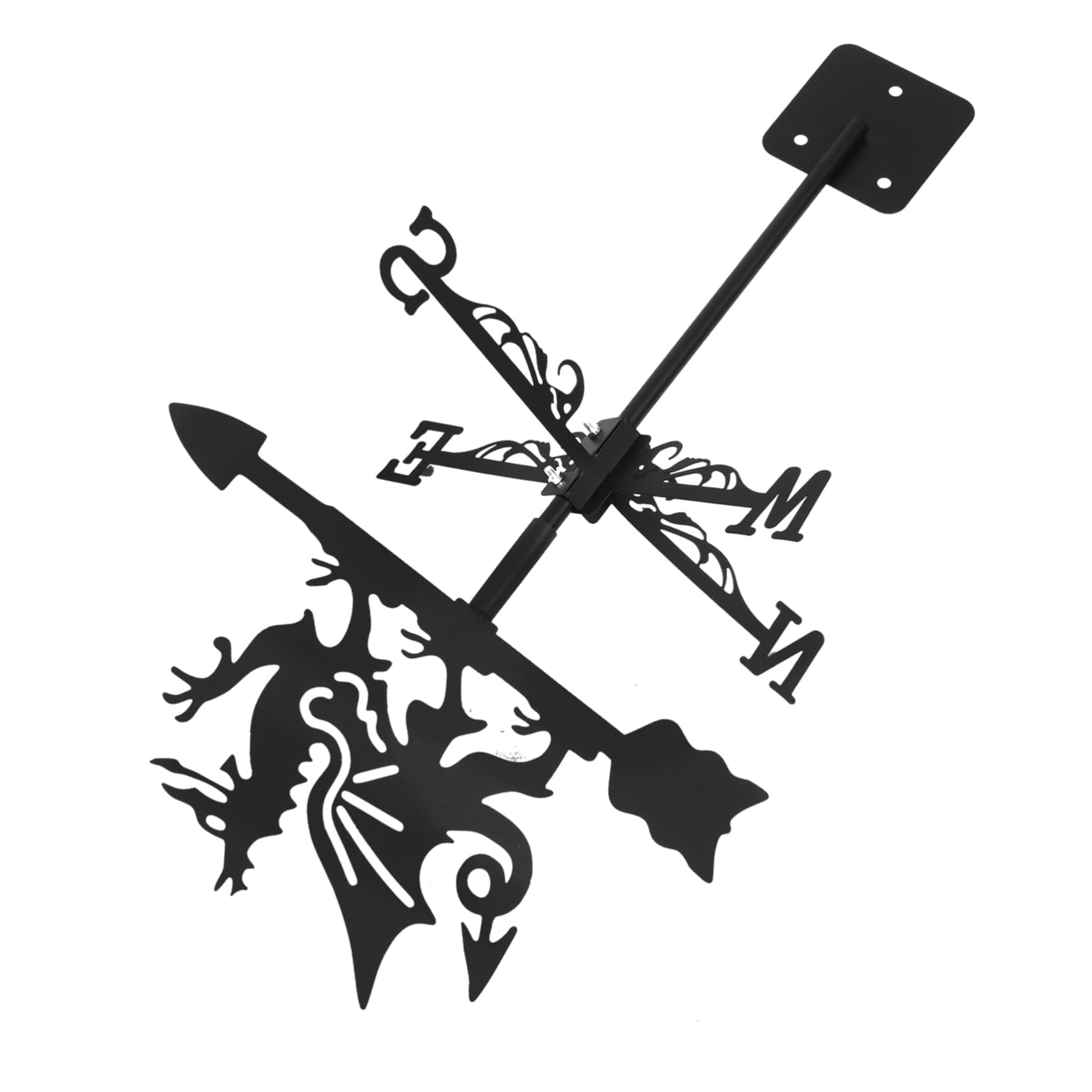 TAXXII Garden Dragon Weather Vane Metal Weathervane Wind Direction Indicator Easy to Install Iron for Lawn and Yard Decoration