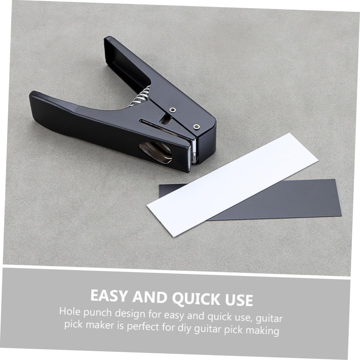 Perforatore per Plettri Chitarra Nero, Strumento DIY Professionale | Metallo e Plastica, per Creazione di Plettri, Adatto a Musicisti e Fai-da-te, Modello R26e