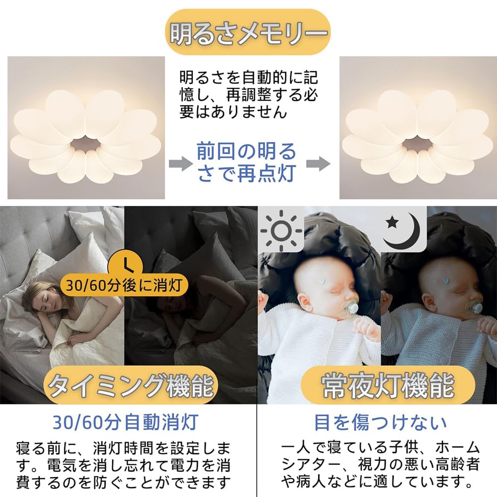 Amazon.co.jp : KOVOL LED シーリングライト 花 6畳 8畳 10畳 北欧風 Amazon.co.jp : KOVOL LED シーリングライト 花 6畳 8畳 10畳 北欧風