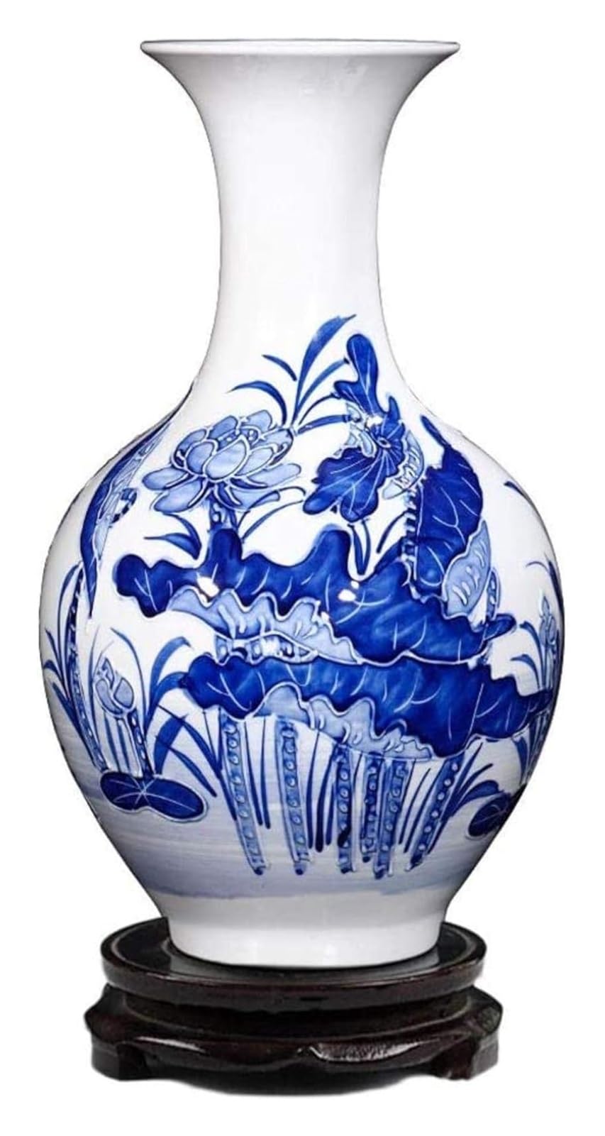 Vase Desktop Ceramic Handmade Crafts With Rotating Base Lotus Pattern Hotel Tea Accessories