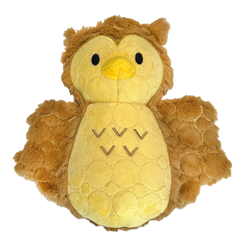 Bite Force Wildlife Tough Plush Toy for Dogs - Built with Kevlar, Multi-Layered with Reinforced Seams, Durable Dog Toy. Squeaker for Interactive Play. Ideal for Strong Chewers (Owl)