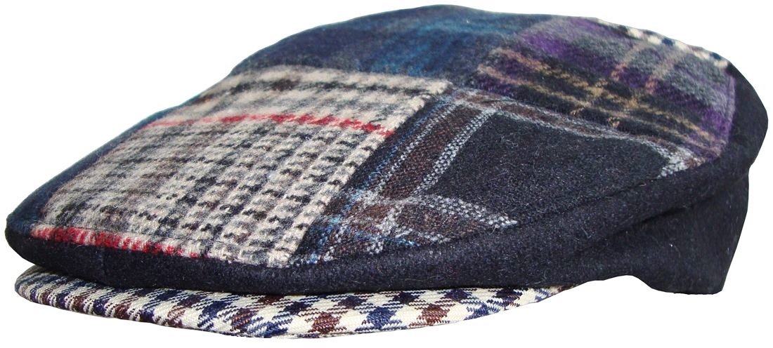 Men's Blue/Grey Patchwork Tweed Country Flat Cap (58Cm, )