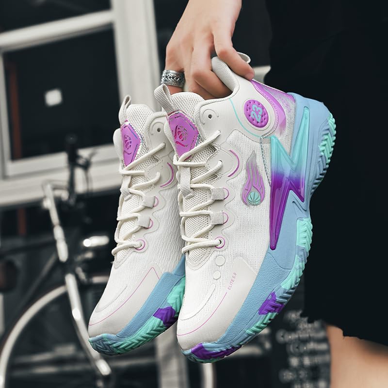 Image of Womens Mens Basketball Shoes Lightweight Fashion Breathable Comfortable Non Slip Sport Indoor Outdoor Sneakers for Unisex