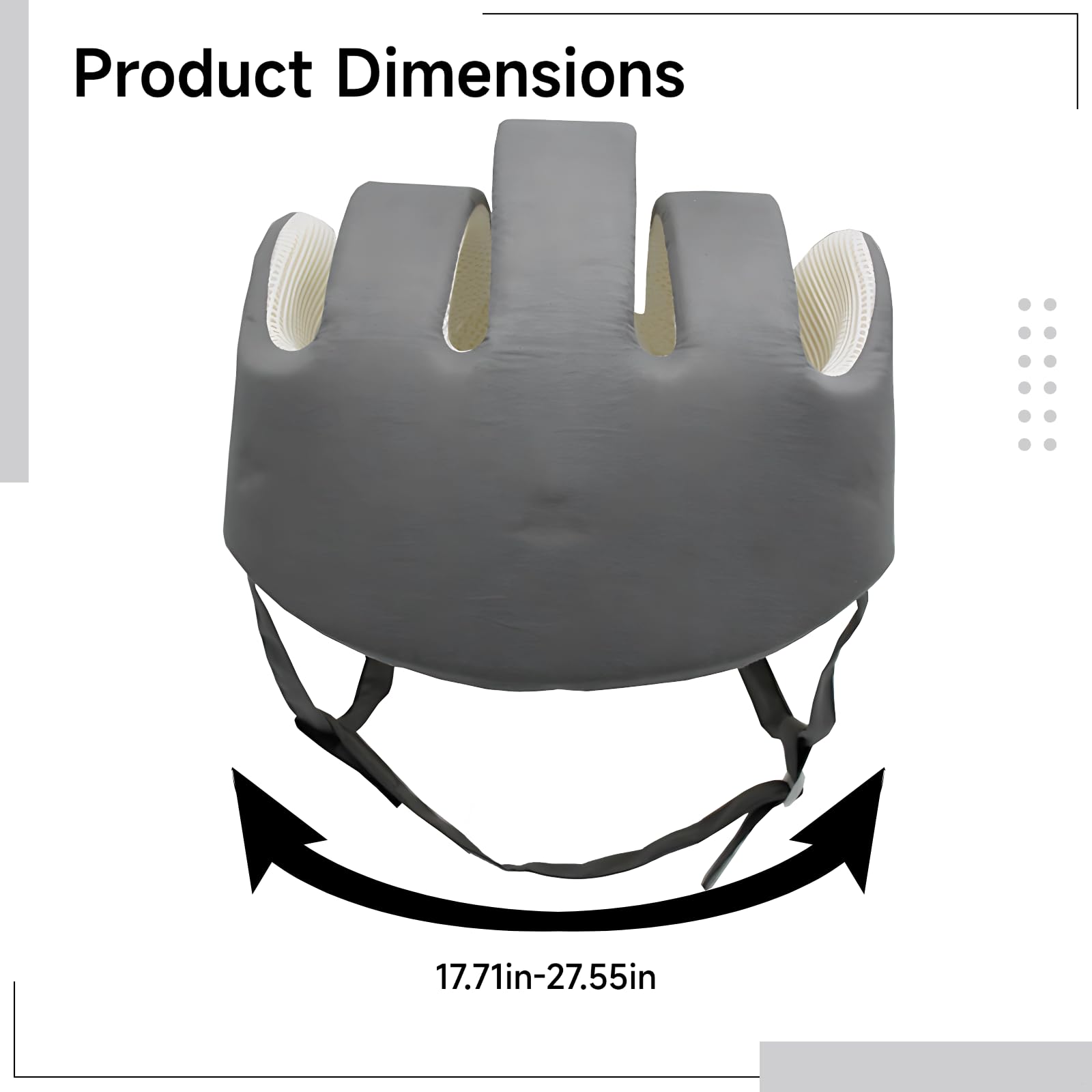 Casco de protección de cabeza para adultos para caídas, casco suave resistente a los impactos, ajustable de 17.7 a 27.6 pulgadas