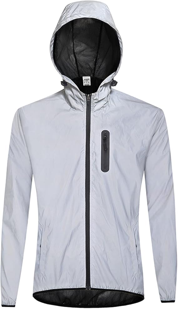 Amazon [Agolu] サイクル ジャケット メンズ 、高視認性 夜行サイクル レインジャケット 軽量 通気性 ロードバイクウインドブレーカー 防水 防風 サイクルジャージ スポーツ