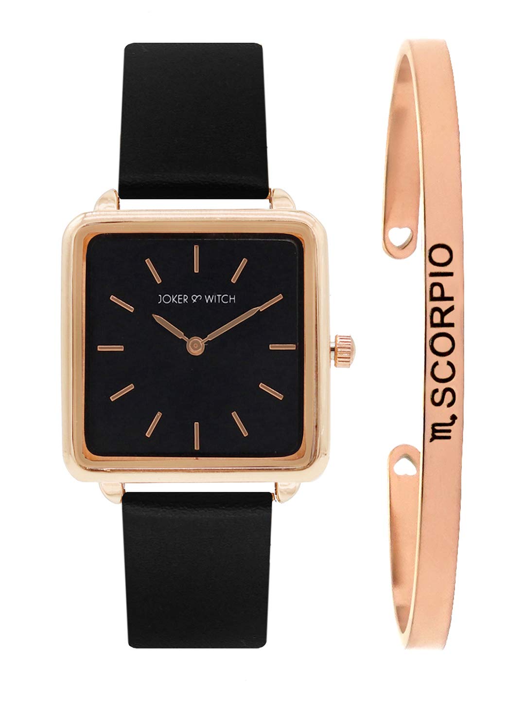 Joker & Witch Leather Emily Scorpi Analog Watch Bracelet Gift Set For Women, Black Dial, Black Band (B08WPT829H) Amazon Price History, Amazon Price Tracker
