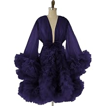 Women's Short Bridal Robes Soft tulle Bridal Dressing Gown Sexy Illusion Lingerie Sleepwear