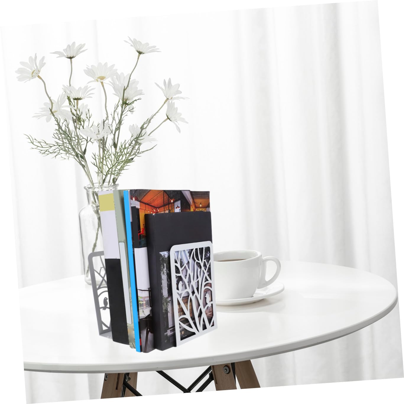 POPETPOP 2 pezzi Fermalibri in Metallo Resistente per Mensole e Scrivania Design e Stabile Supporto Libri Decorativo e Funzionale per Casa e Ufficio
