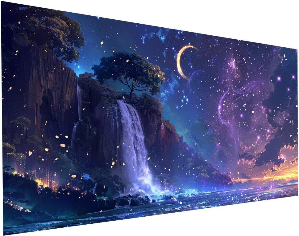 Diamond painting XXL automne 50x100 cm : kit complet de broderie diamant arbre 5D