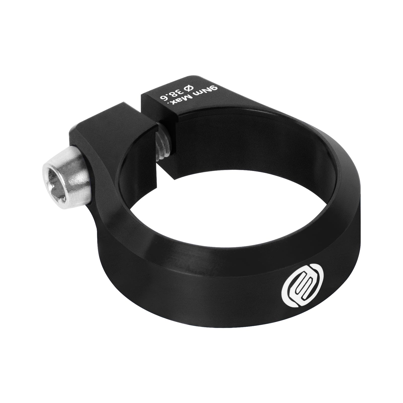 FIFTY-FIFTY Bike Seat Post Clamp, Aluminum Alloy Bicycle Seatpost Collar, 28.6/29.8/31.8/34.9/36.4/38.6mm Bicycle Seat Tube Clip for Most MTB, Road Bikes (38.6mm, Black)