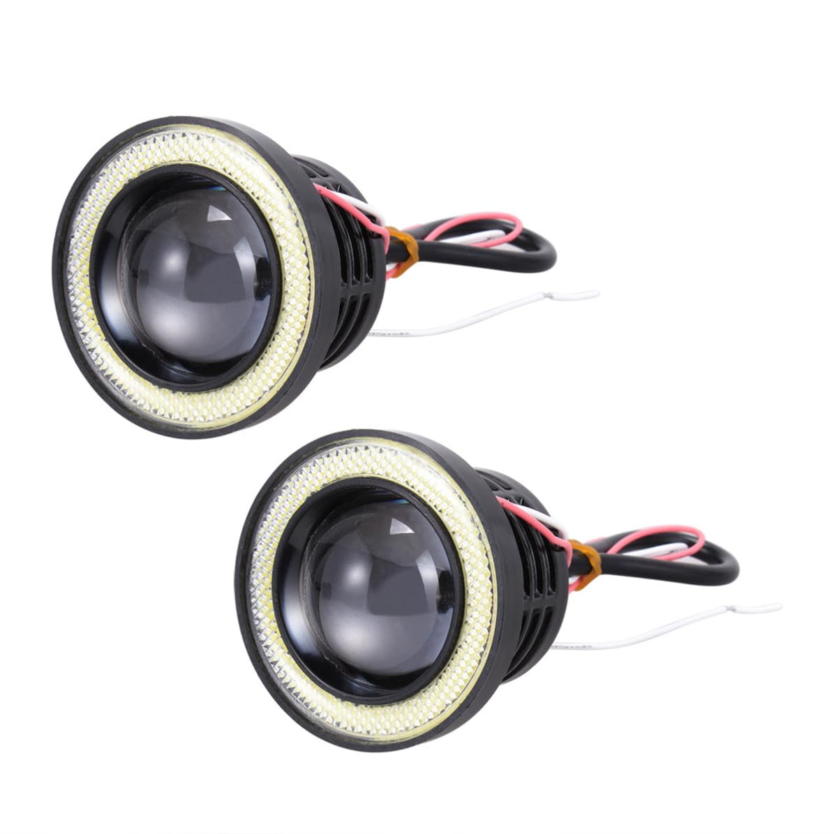 Luces LED para coche tipo ojos de ángel blancas para faros antiniebla estables 2 unidades 8