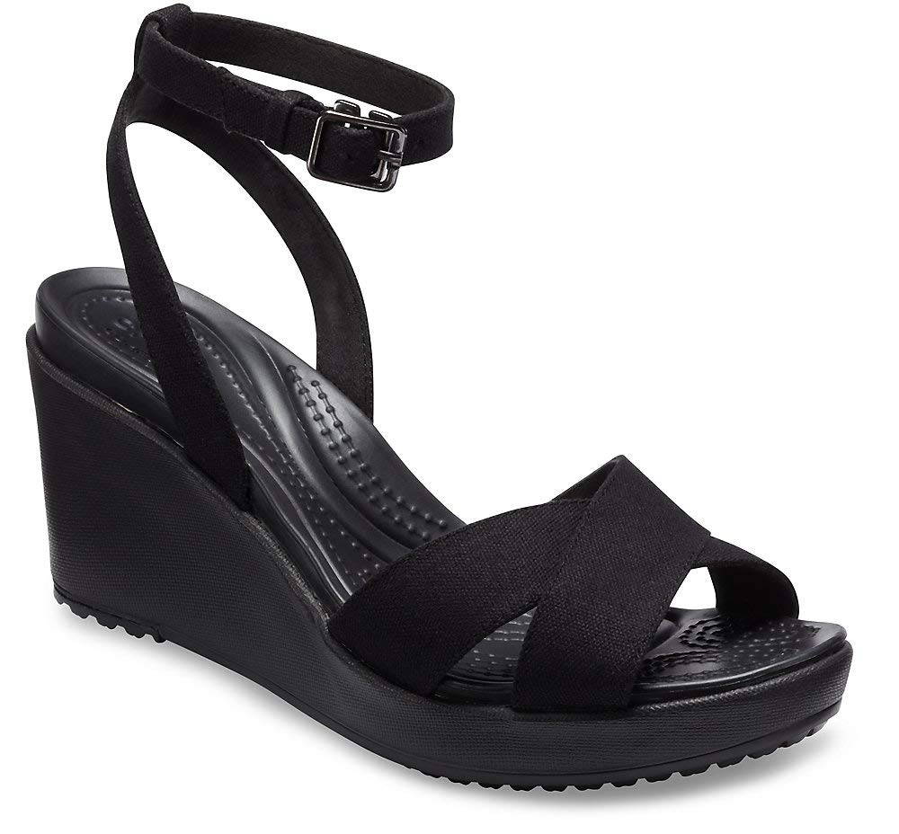 crocs sandals wedge heel