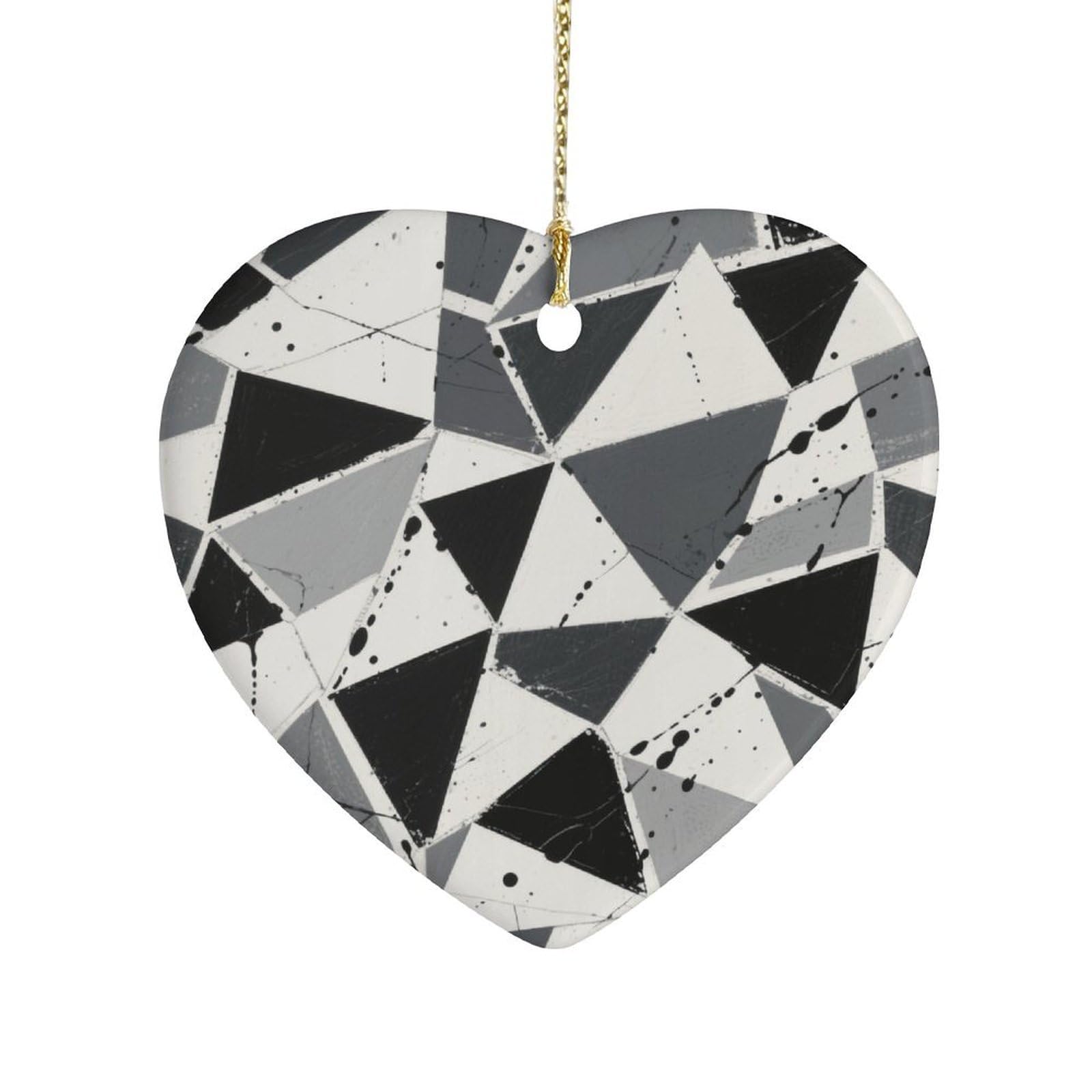 Fekiloot Style Ink Geometry Ceramic Ornament Home Decor Keepsake