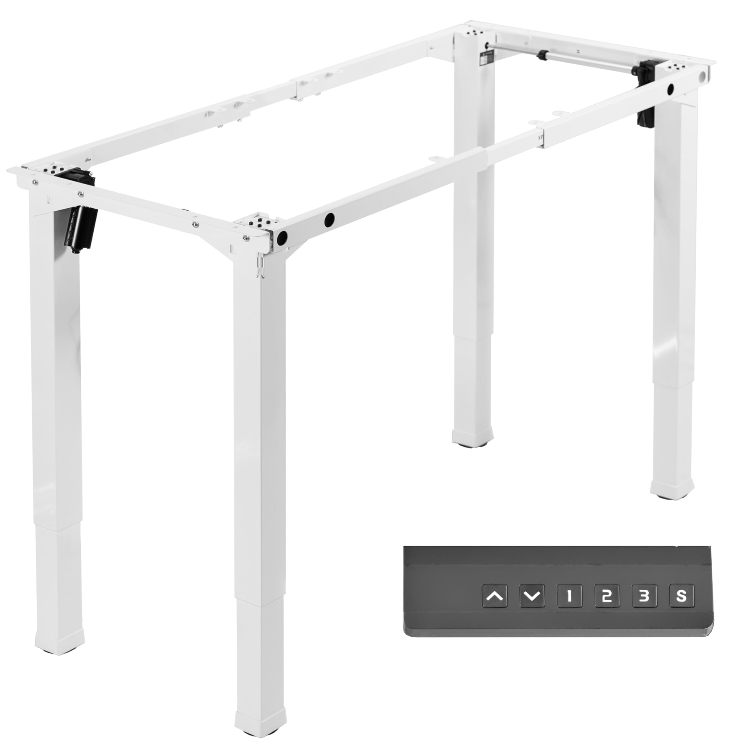 VIVO White 4-Leg Dual Motor Standing Desk Frame, DESK-E4W