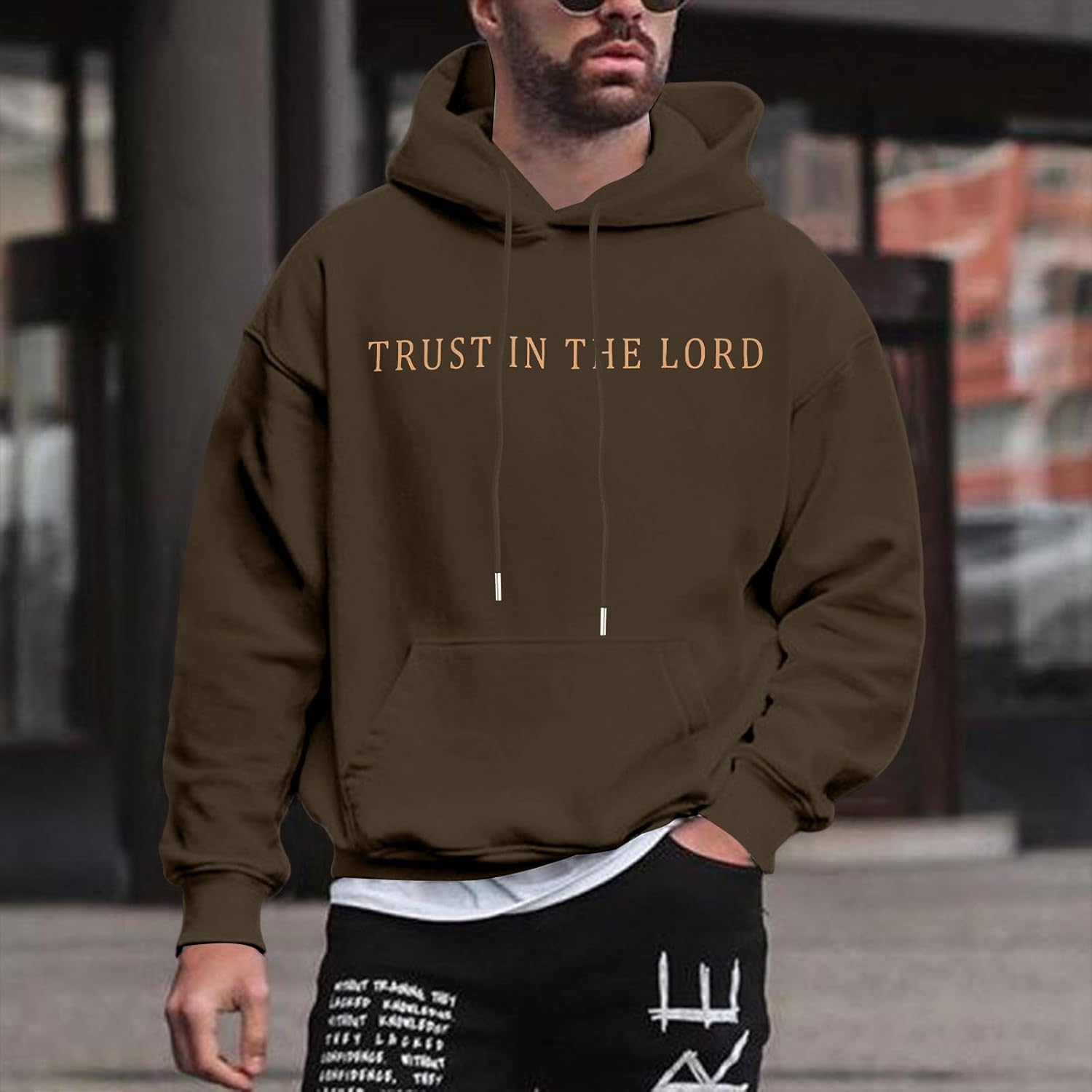 Christian Hoodies for Men Religious Faith Jesus Hoodie God Bible Verse Cross Sweatshirts Trendy Graphic Pullover - Image 2