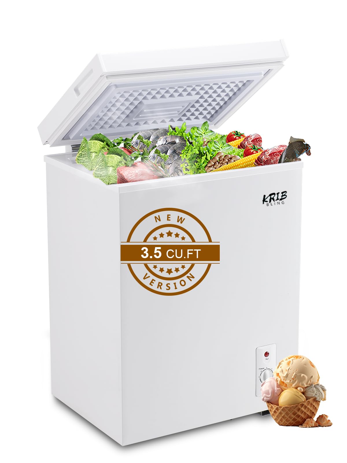 KRIB BLING 3.5 cu ft Chest Freezer White