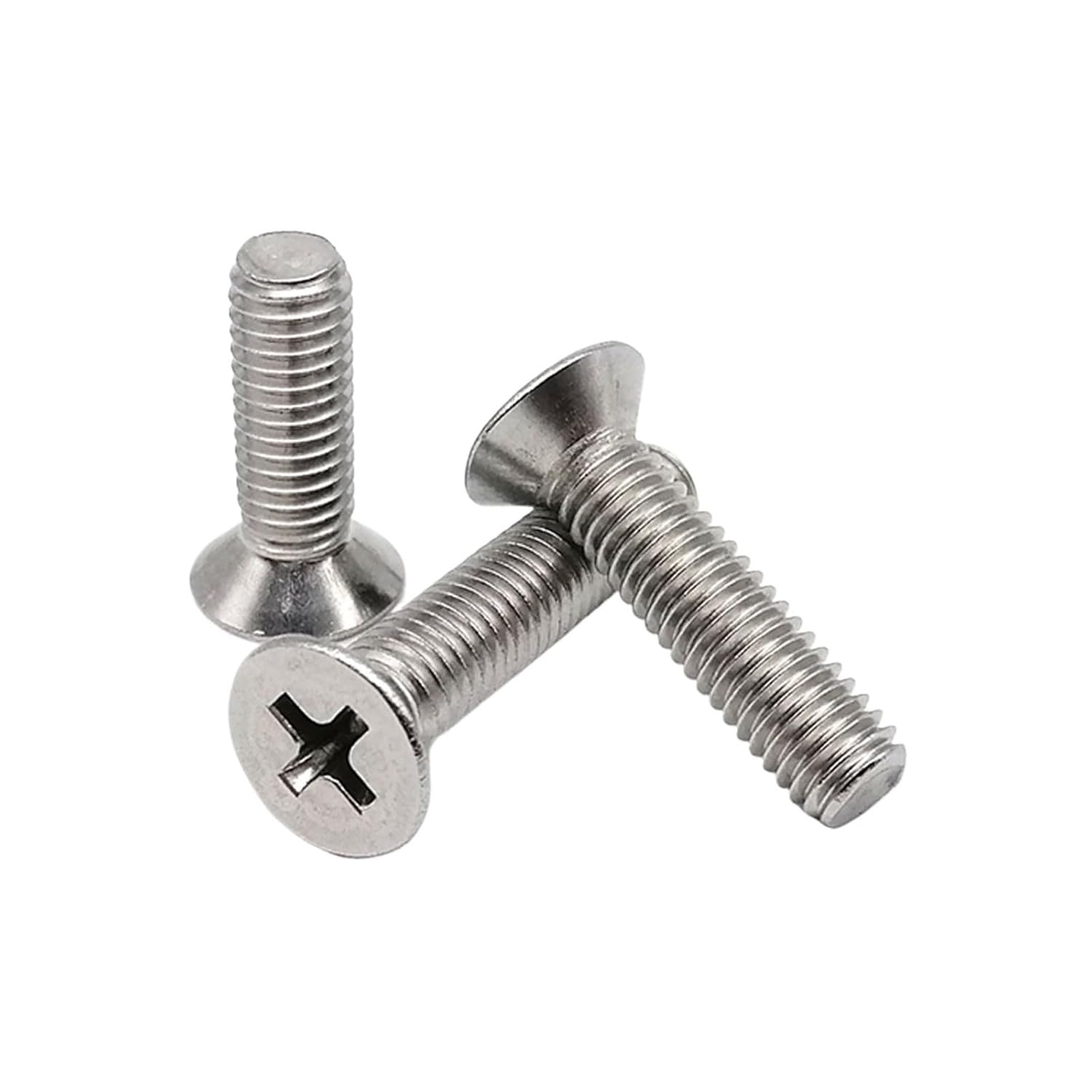Flat Head Machine Bolts, 50pcs M2.5 M3 304 Stainless Steel Cross Flat Countersunk Head Screw Bolt(50mm,M2.5)