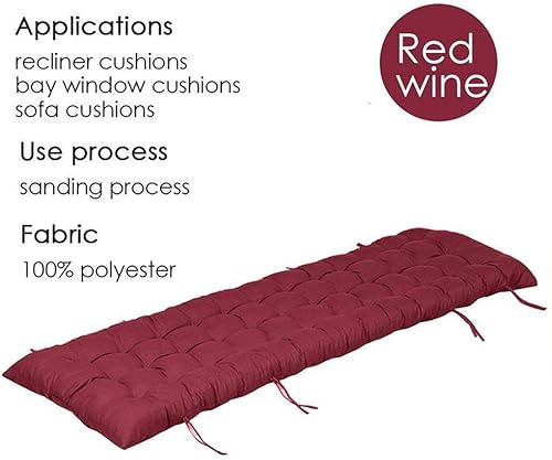 Miniatura 2 de Cojín para tumbona de patio de 67 pulgadas, cojín para sofá mecedora para interiores y exteriores, con lazos y cubierta superior, cojín