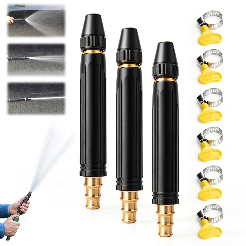 Home High-Pressure Car Wash Water Gun with Booster Nozzle, 2026 New Car Wash Water Gun Garden Hose Sprayer with Multiple Spray Modes for Car Washing, Watering Plants Vegetables (Set A x 3)
