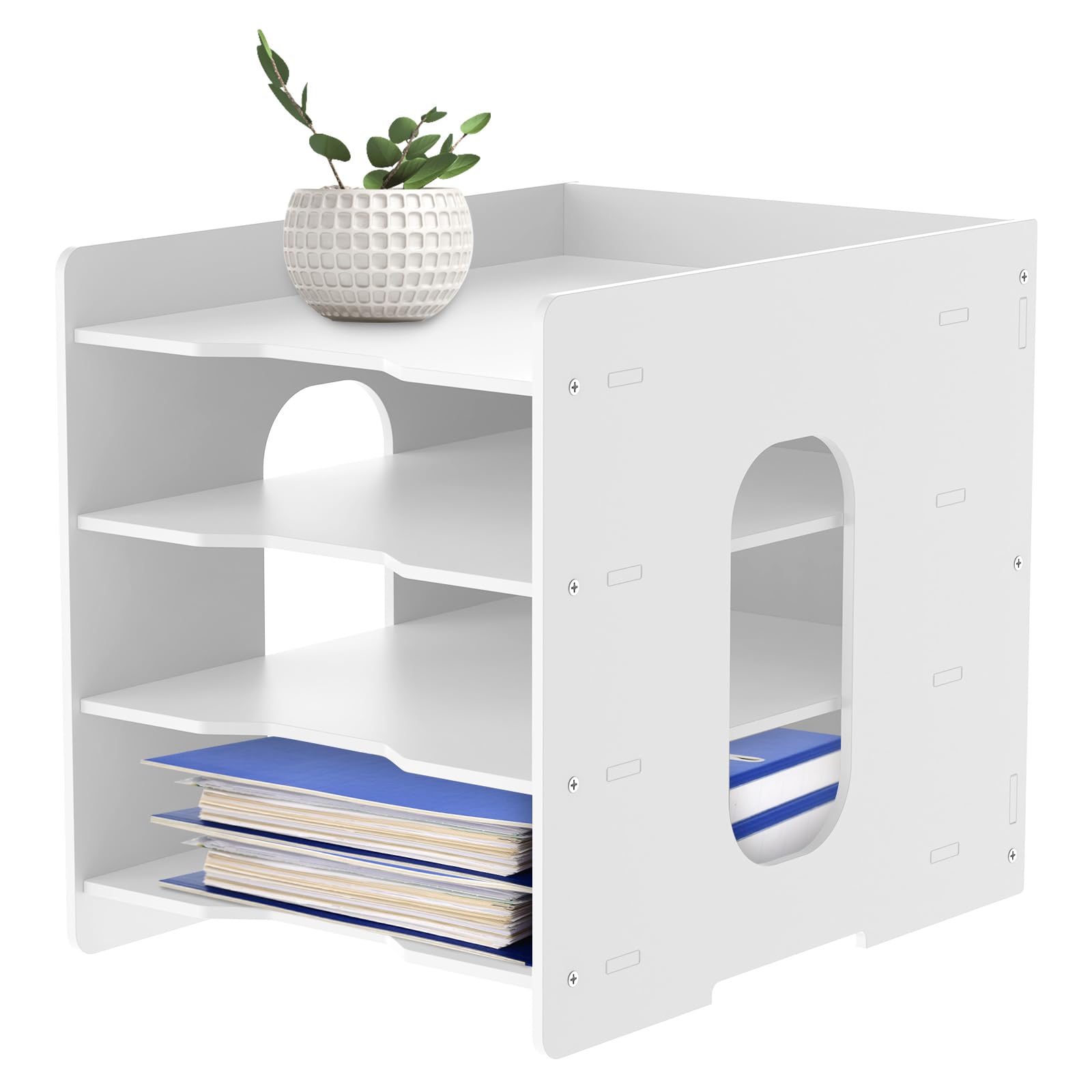 4/5 Tiers Scrapbook Paper Organizer, File Organizer for Desk, Detachable Scrapbook Paper Storage, Desktop File Storage Document Holder for Home Office (4Tiers)