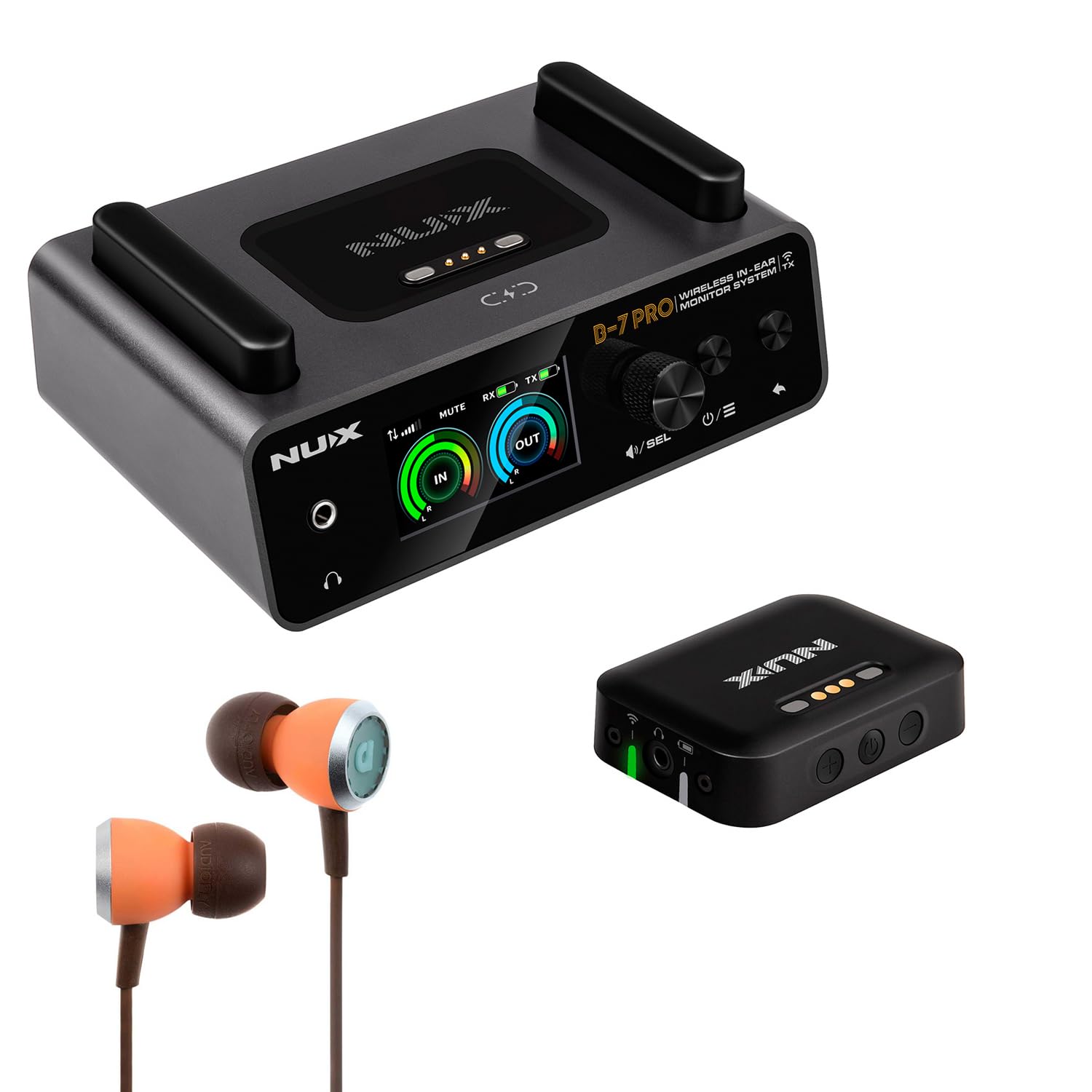 Nux B-7 Pro - Sistema de monitorización in-Ear con Auriculares Audiofly AF33