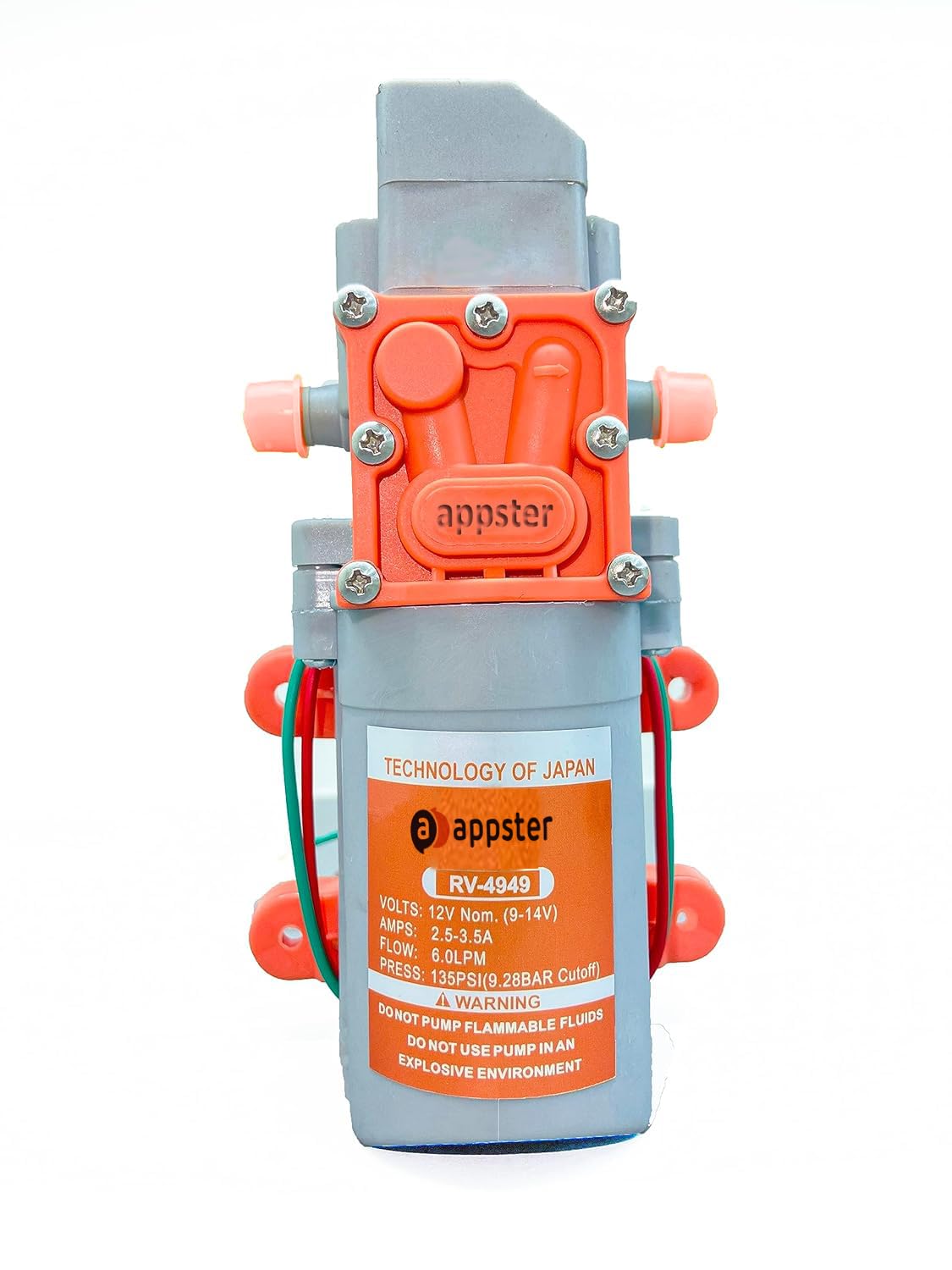 Appster High Pressure Diaphragm Pumps 135PSI 12V DC Electric Battery Operated Sprayer Water Pump Motor for Agriculture Farm Fogger Misting Spray Car Bike Washing Sanitizing Gardening Irrigation (B0DBDF2WQQ) Amazon Price History, Amazon Price Tracker