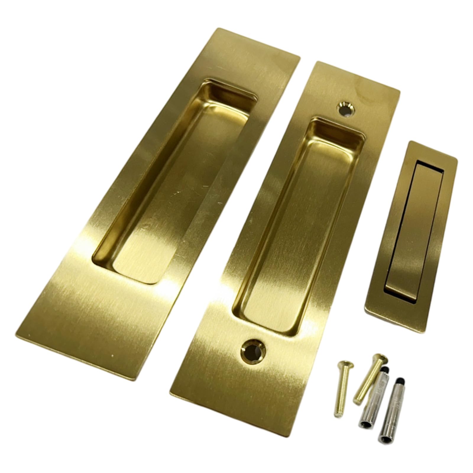 Fentency Gold Stainless Steel Sliding Door Handle Cabinet Door Pull Recessed Finger Flush Pulls For Closet, Sliding, Barn Doors Stainless Steel Handle
