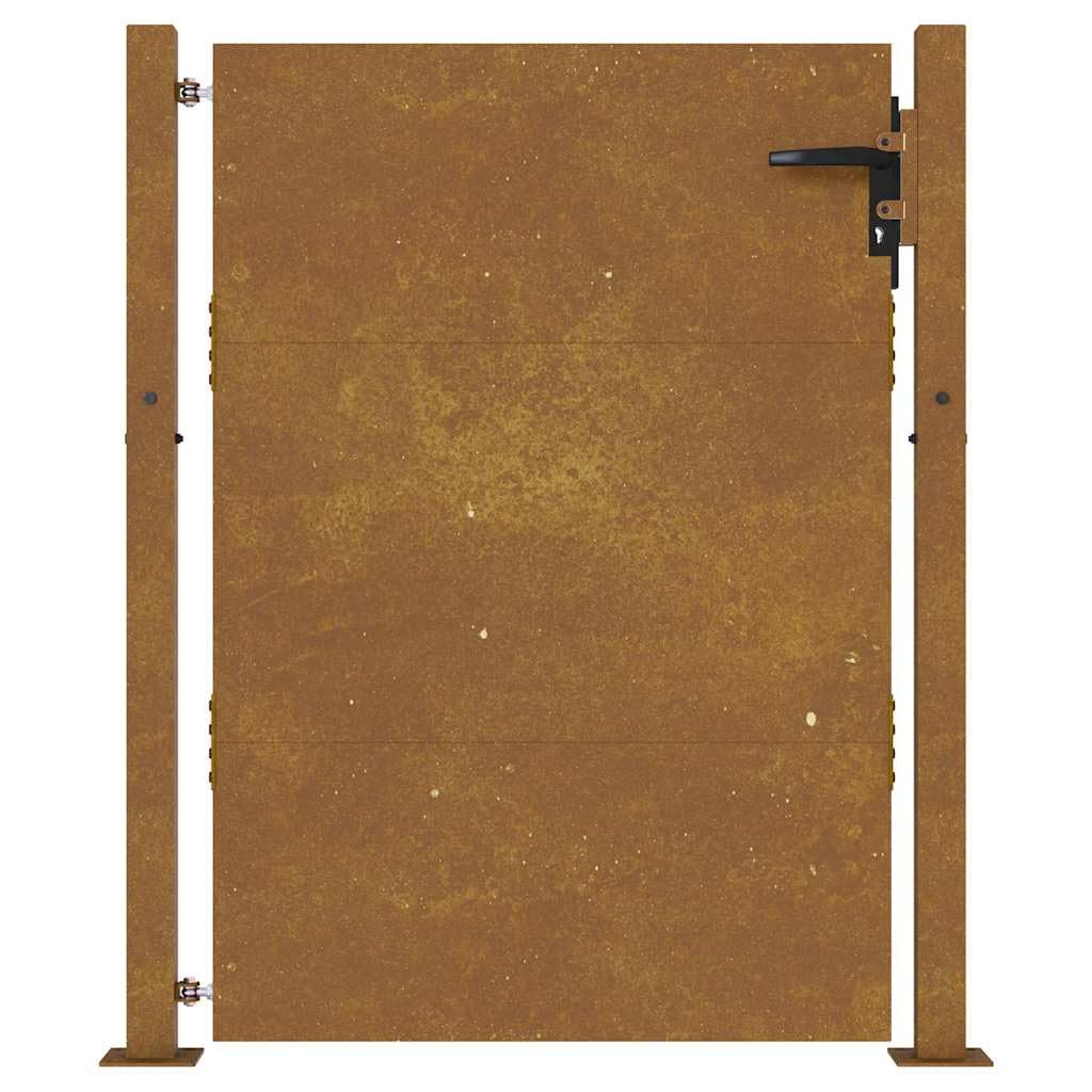 vidaXL Portail de Jardin, Portillon de Patio avec Serrure, Barrière de Sécurité, Porte d'Extérieure Terrasse, 100x150 cm Acier Corten