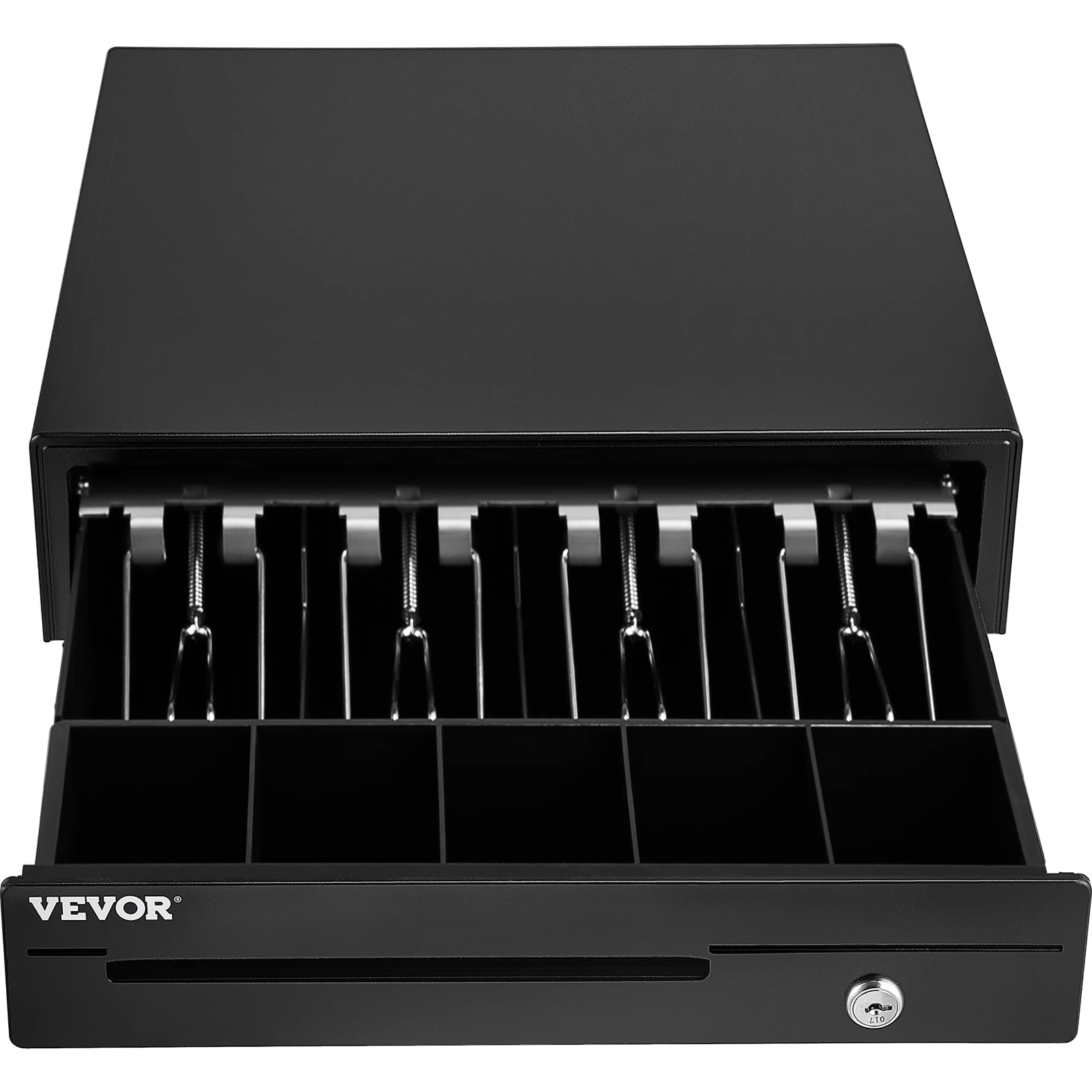 VEVOR Tiroir-Caisse Enregistreuse 33,6 cm Manuel Automatique 4 Billets 5 Pièces RJ11 RJ12 POS