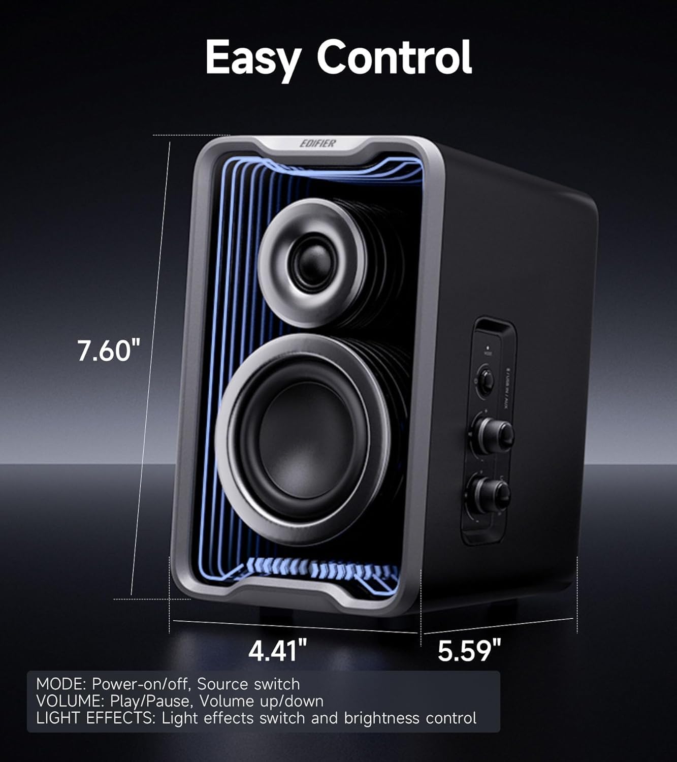 Edifier QR30 Altoparlanti desktop attivi con Bluetooth V5.4, effetti luminosi dinamici. 30 Watt RMS - Bianco