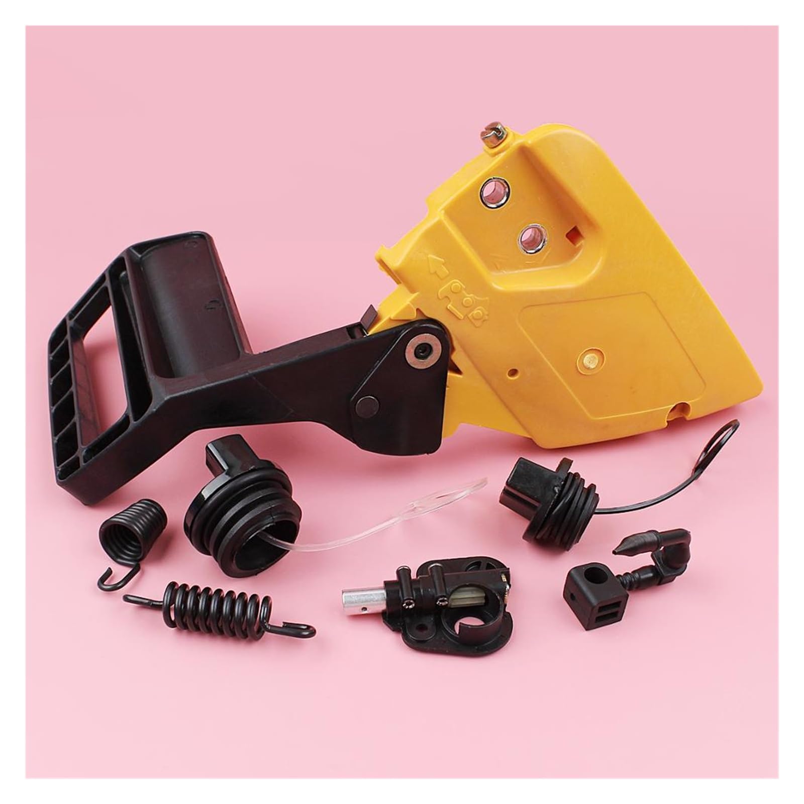 Kit de bomba aceite cubierta protección mano freno for piezas motosierra Partner 350 351 W tapa combustible repuesto resorte choque