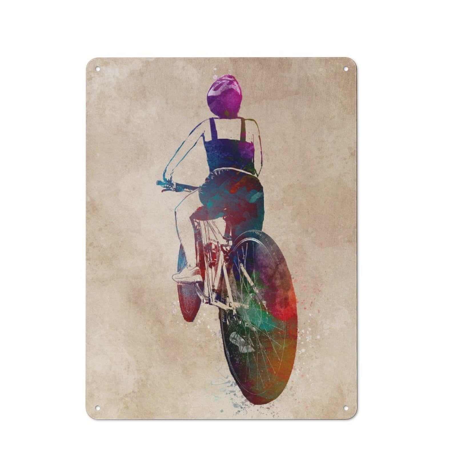 Junmoney Cycling Vintage Tin Sign 40X30cm With For Guest Room Or Hallway, Suited To Wall Displays In Guest Rooms And Hallways