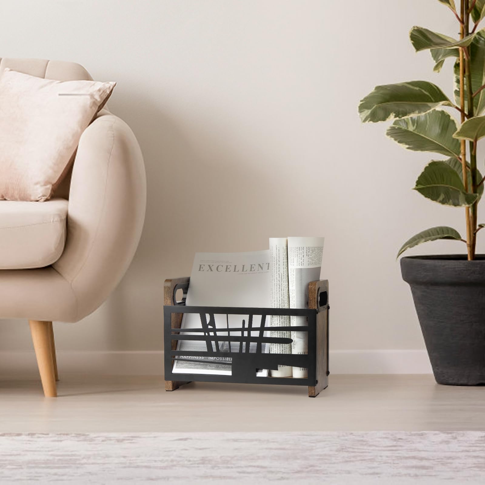 GNTDLD Magazine Holder, Vintage Magazine Rack for Magazine Storage