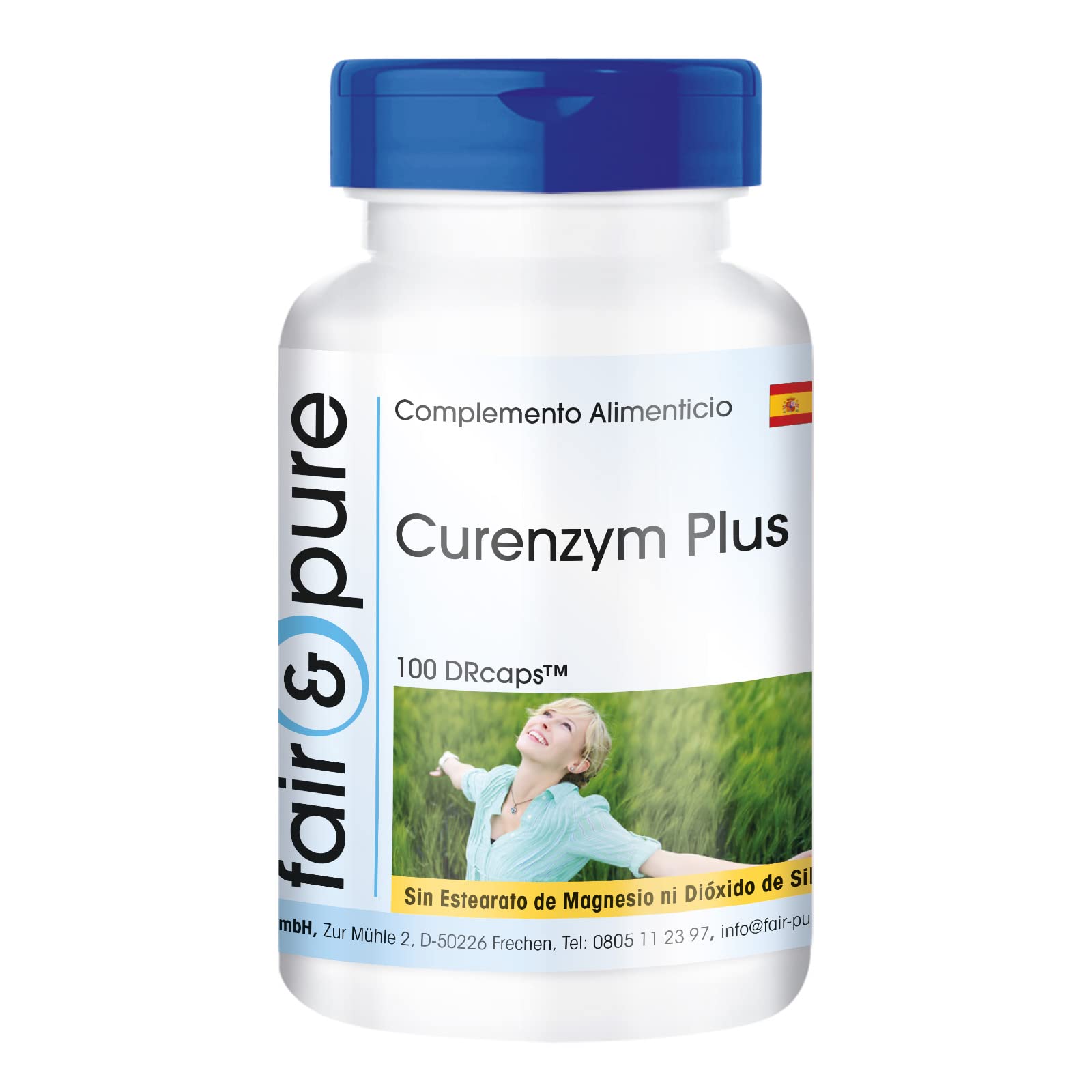 Fair & Pure® - Curenzym Plus 100 con bromelina, tripsina, quimotripsina y rutósido - Enzimas digestivas - 100 Cápsulas