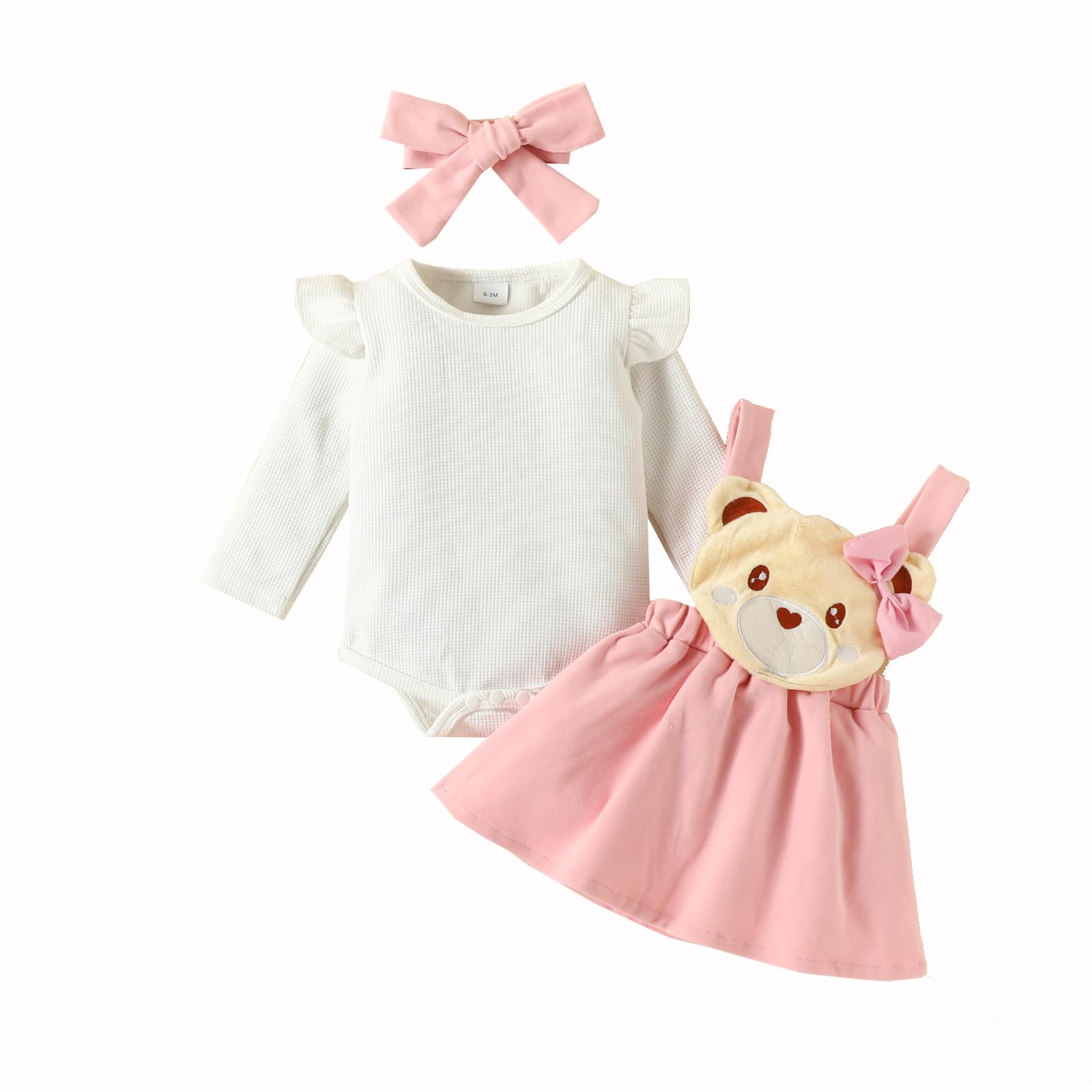 Zukmuk Babykleidung Neugeborene Baby Body+Rock+Stirnband Baby Mädchen Set Kleidung Baby Kleidung Mädchen 0-6 Monate