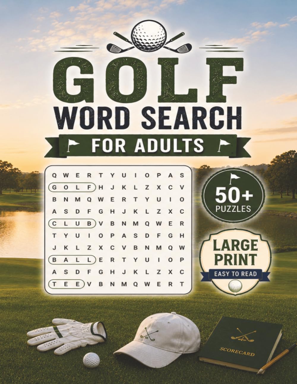 Large Print Golf Word Search Puzzle Book For Adults: Word Searches with Large Print about Golf, Clubs & Tournaments | 50+ Puzzles | Gift for Adults & Golf Lovers