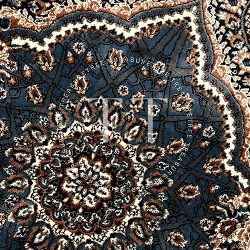 Image of Deluxe Velvet Heavyweight Prayer Rectangular Mat | Elegant and Super Soft Design | Ideal for Muslim Prayers | Heavy Carpet Mat with Premium Softness and Luxurious Design. (Blue), 48 x 30 Inches