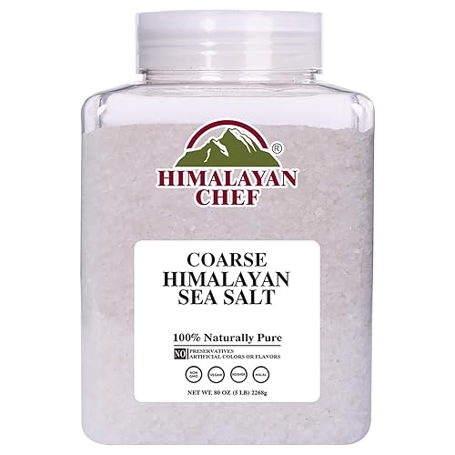Himalayan Chef Sal marina, grano grueso, tarro de plástico de 5 libras