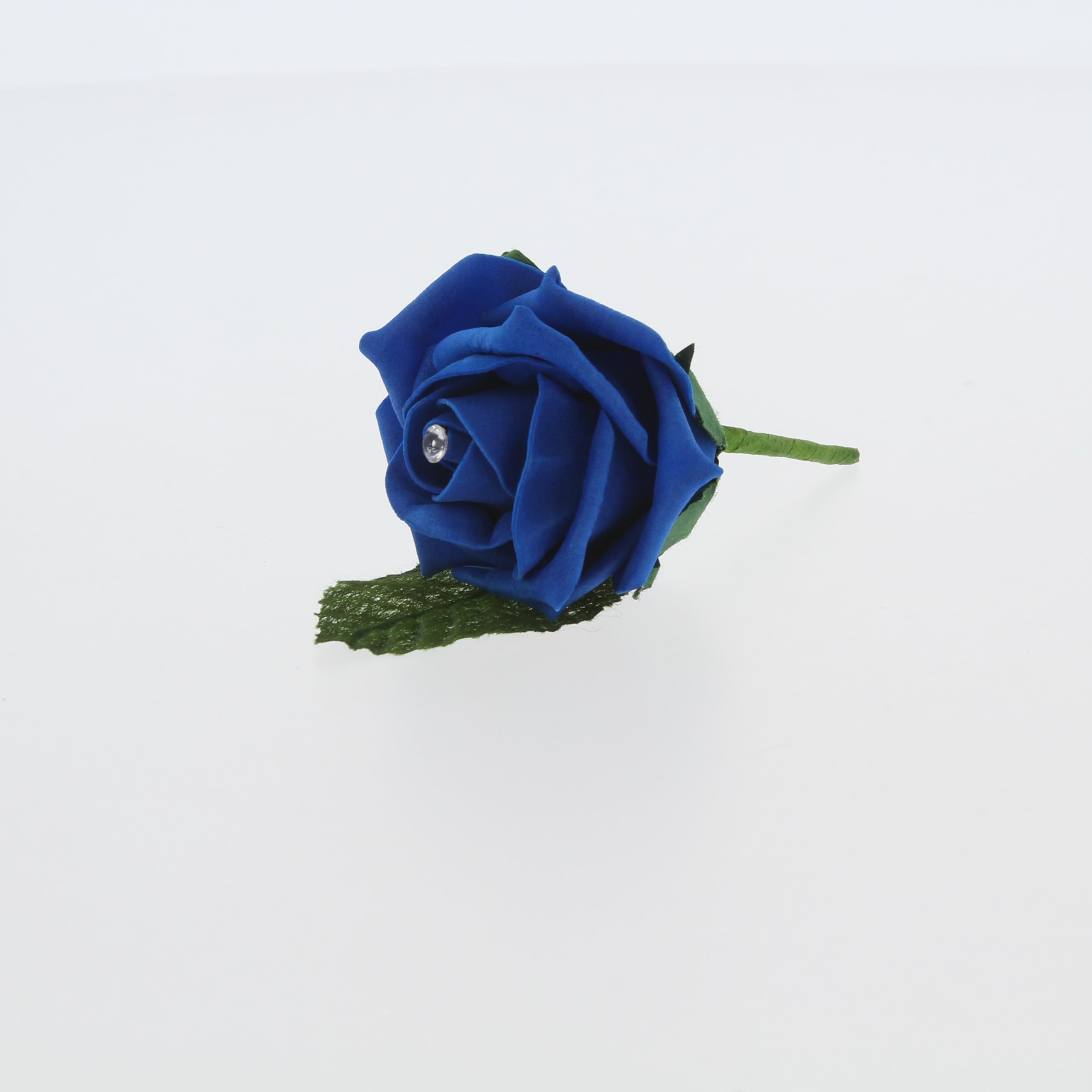 Shimmer-hj 20 Royal Blue Handmade Rose Buttonholes with Diamante - Perfect Artificial Flower Boutonniere & Corsage for Weddings, Proms, Bridal Parties, Bride, Groom, Bridesmaid, and Guests