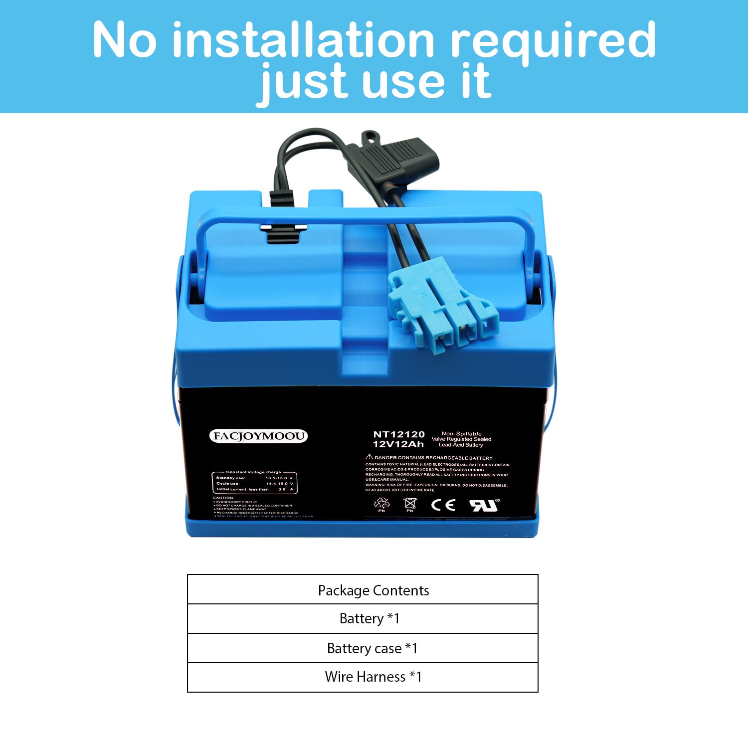 FACJOYMOOU 12 Volt Battery for Peg Perego John Deere Gator Polaris Gaucho Rock'in Case Ih Tractor Ride On 12v 12ah Replacement Battery for Peg-Perego Kid's Toys Car : Toys & Games