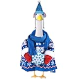 Sinbana Porch Goose Winter Outfit, Sweater with Knit Hat and Scarf Set Polyester Porch Goose Clothes Christmas Costume