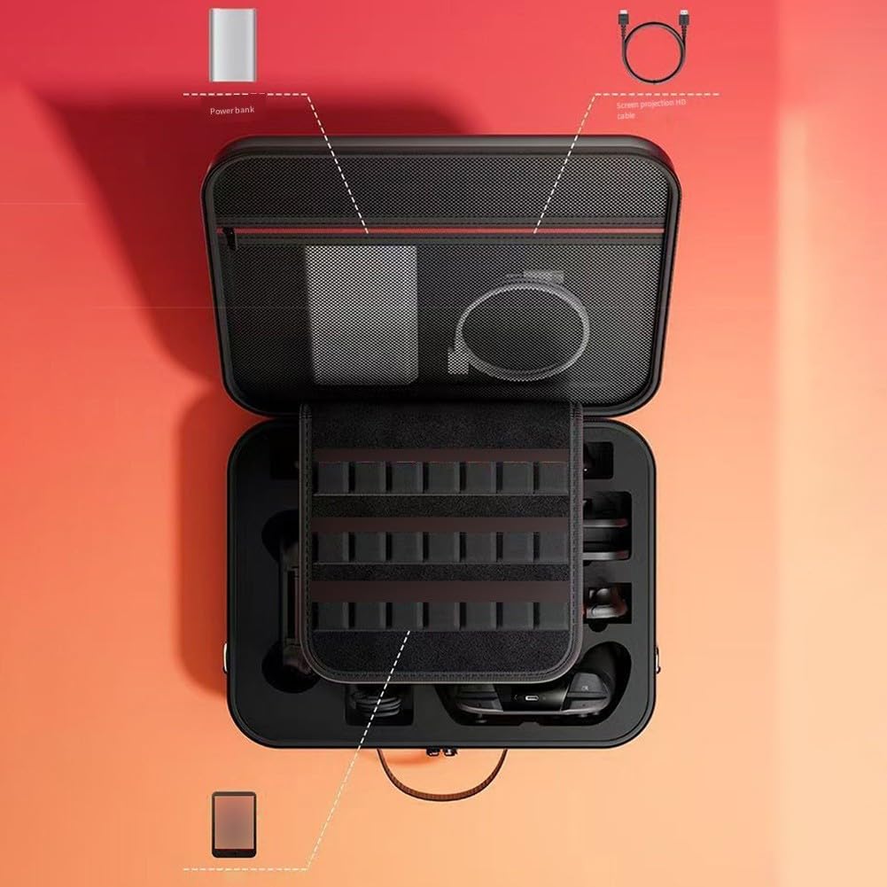 ZYWUOY Custodia rigida per Nintendo Switch 2, custodia resistente alla pressione in EVA con grande capacità, organizer da viaggio portatile nero