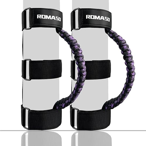 Miniatura 44 de Asas de agarre de barra antivuelco para Jeep, asas de agarre de cuerda de paracaídas compatibles con Jeep Wrangler YJ TJ JK JL & Gladiator JT Negro