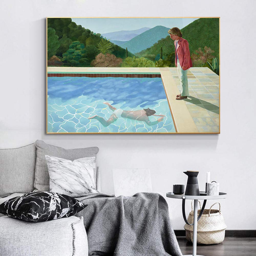 Pósteres,Retrato De David Hockney, Carteles E Impresiones De Pintura En Lienzo,Imágenes Artísticas De Pared,para La Decoración del Hogar La Sala De Estar,para Paredes De Dormitorio Estéticas-50X70Cm