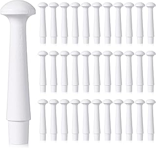 Yerliker 35 Pcs Wooden Shaker Pegs 3-1/2 Inch with 1/2 Inch Tenon Wooden Hooks Wall Mounted Smooth Texture Wood Pegs for Hanging Coat Hat Towel Clothes Organizing Supplies (White)