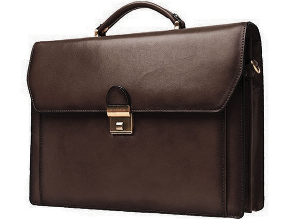 Katana Cartable Katana Refente de Cuir de Vachette 2 Soufflets Cartable serviette Mixte